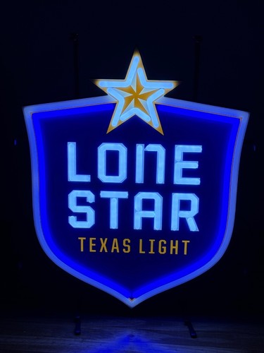 LONE STAR TEXAS LIGHT BEER LED BAR SIGN MAN CAVE GARAGE DECOR LIGHTED SIGN NEW