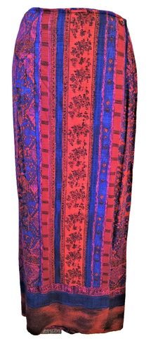 Maxi Falda De Colección Envolvente Sarong Para Mujer M Rosa Rojo Púrpura Hippie Boho Festival - Imagen 2 de 9