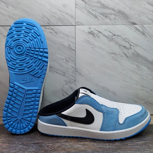 Nike Air Jordan 1 Mule Golf Shoes Size 13 University Blue UNC White FJ1214-400