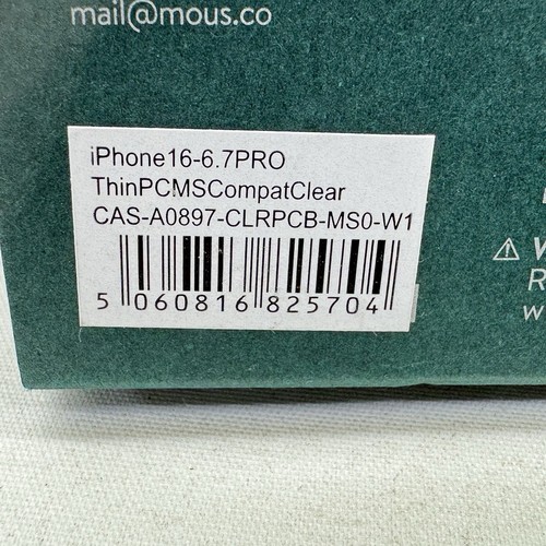 New - Mous iPhone 16 Pro Max Crystal Clear Case - Super Thin 2.0 - MagSafe Clear - Picture 5 of 5