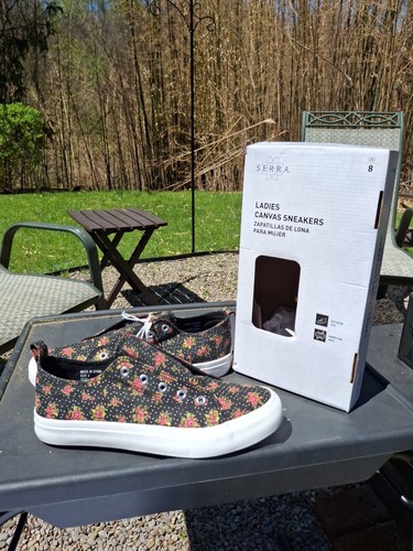 Canvas Cotton Slip-on No Lace Sneaker Shoe Memory Foam Blck🌹Polka Dot's 8🎁 - Picture 3 of 24