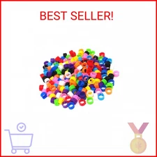 Honbay 200pcs Mix Color 8mm Foot Ring Bands Bird Clip on Leg Rings for Pigeon Do