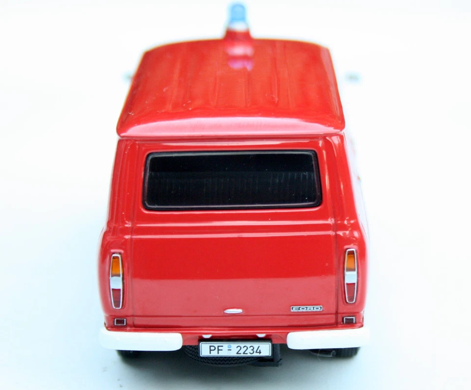 Ford Transit Bus Bj. 1965-1971, Feuerwehr Pforzheim, MINICHAMPS Im M.1:43 , Ovp - Immagine 3 di 4