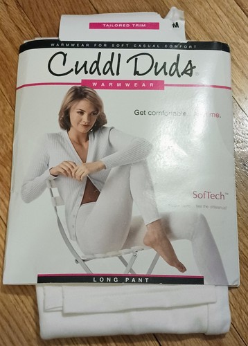 Cuddl Duds Softwear warme Unterwäsche lange weiße Hose Größe M