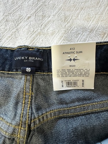 LUCKY BRAND Jeans Mens 36x32 412 Athletic Slim Leg Denim NEW W/tags - Picture 14 of 22