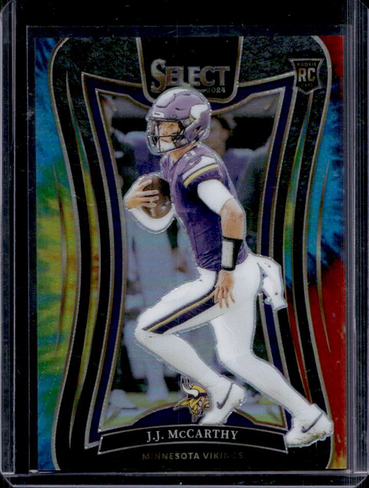 2024 Select J.J. McCarthy Suite RC Tie-Dye Prizm Rookie #15/25 Vikings