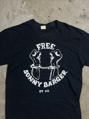 80s HELLS ANGELS Free Sonny Bager Vintage Black T-Shirt BELTON