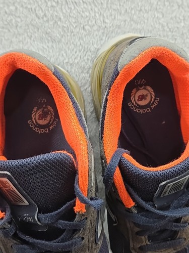Size 9 - New Balance 990v4 Made in USA Navy Orange W - Picture 10 of 19