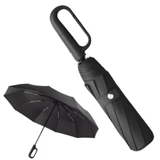 Ring Buckle Fully Automatic Umbrella 10 Rib Folding Extra Strong Strong Umbrella