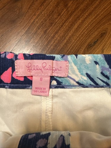 Lilly Pulitzer Girl's Skort Size 8 Blue Pink Purple Summer Elastic Scallop - Picture 6 of 10