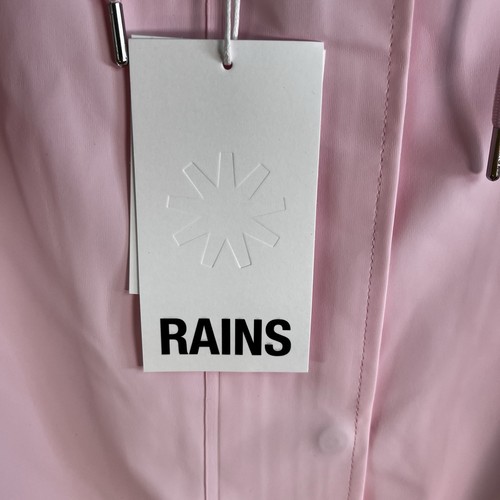 Rains String W Parka Jacket Raincoat Women’s Size L Pink Candy NWT - Picture 5 of 13