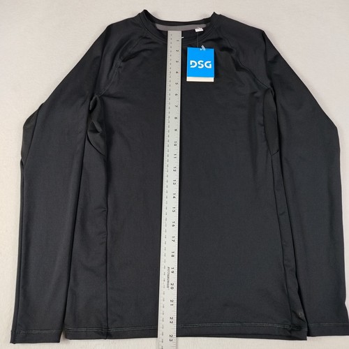 DSG Compression Shirt Youth XL Black Long Sleeve Crew Moisture Wicking Athletic - Picture 6 of 8