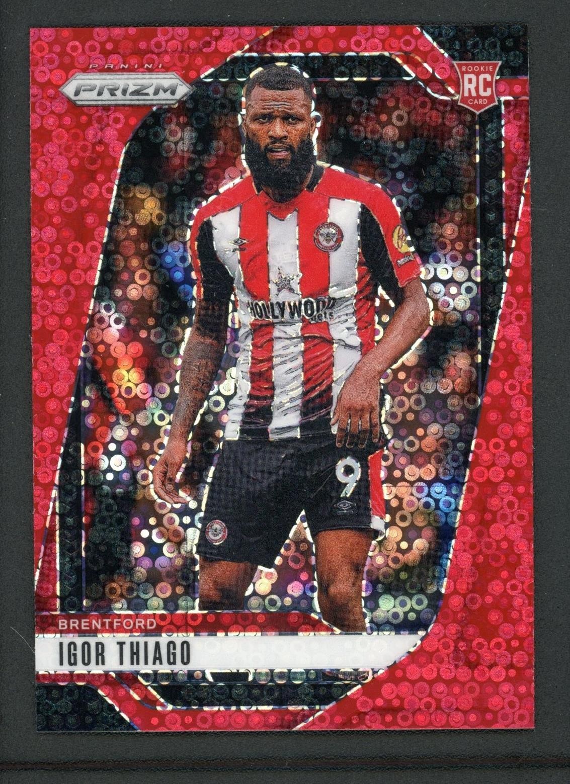 2024-25 IGOR THIAGO 43/49 PANINI PRIZM PREMIER LEAGUE DISCO RED ROOKIE RC #245