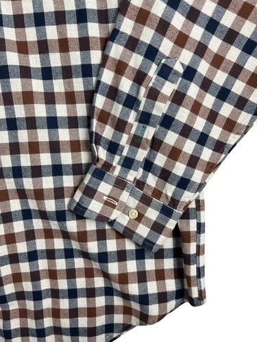 Tommy Hilfiger LS Button Plaid Check Flannel Shirt Size L NWOT Black & Brown - Picture 3 of 6