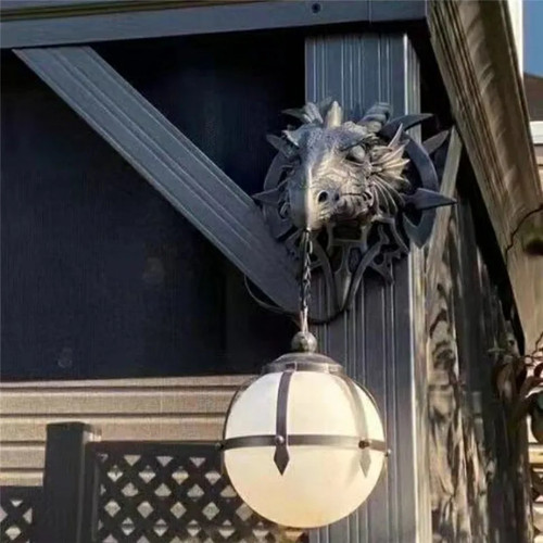 Lámpara Colgante LED Dinosaurio Linterna Estilo Industrial Resina Cabeza de Dragón Artesanía - Imagen 8 de 24