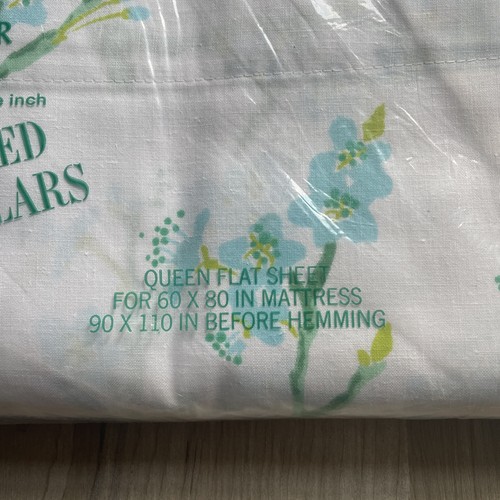 Sábana bajera plana West Point Pepperell Queen sin plancha de colección hecha en EE. UU. NUEVA EN PAQUETE irregular - Imagen 2 de 8