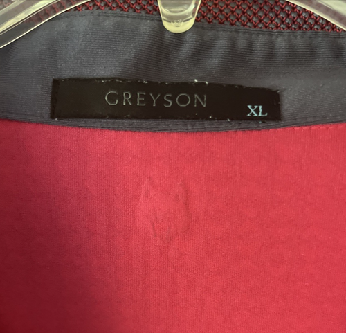Grayson Performance Polo Men's Size XL Red Geometric Wolf Golf Logo - Picture 4 of 8
