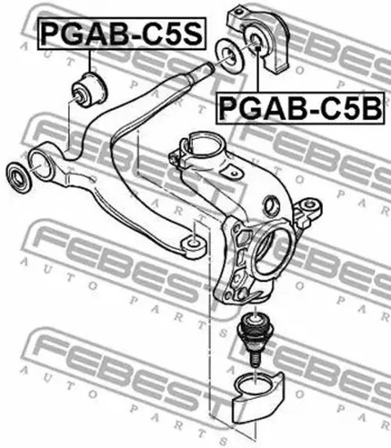 Buje del brazo de control delante PGAB-C5S FEBEST para CITROËN C5 III C5 I C5 II - Imagen 2 de 2
