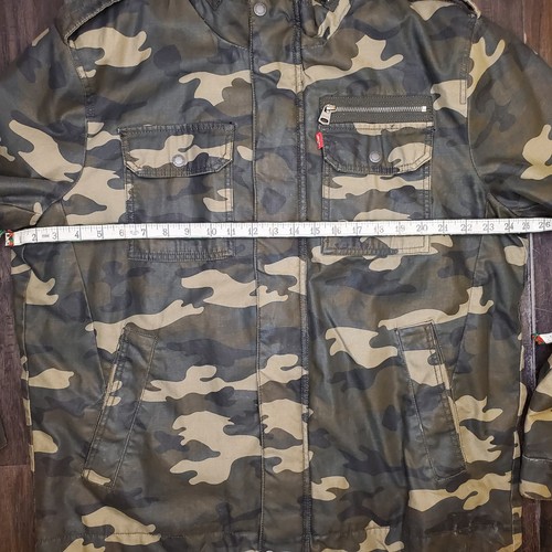 Levi’s Camo Military Jacket Men’s XL Full Zip Snap Button Quilted Liner Casual - Picture 4 of 16