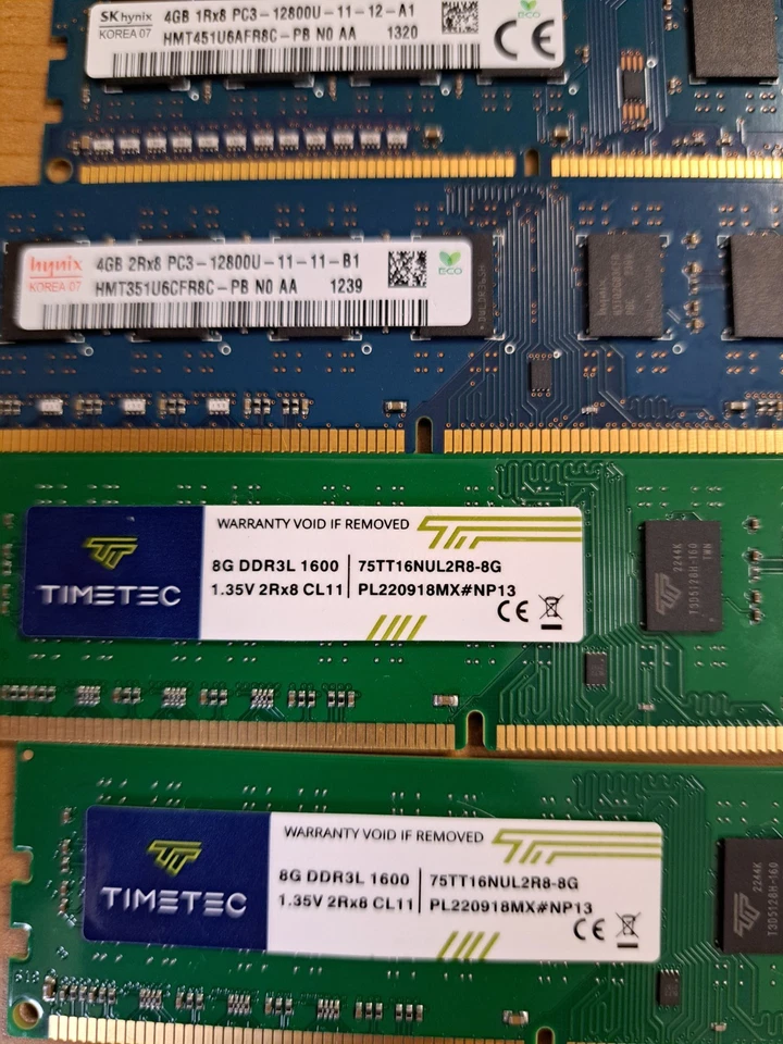 Timetec 8GB DDR3L and Hynix 4GB Ram Sticks. 5 total - Image 2 of 4