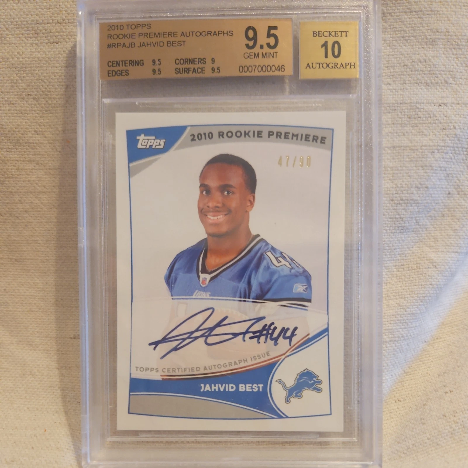 Jahvid Best Topps Rookie Premiere Autographs #RPAJB Base