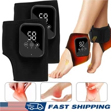 Cordless Ankle Heating Pad with Ankle Massager for Pain Relief Heated Ankle Wrap