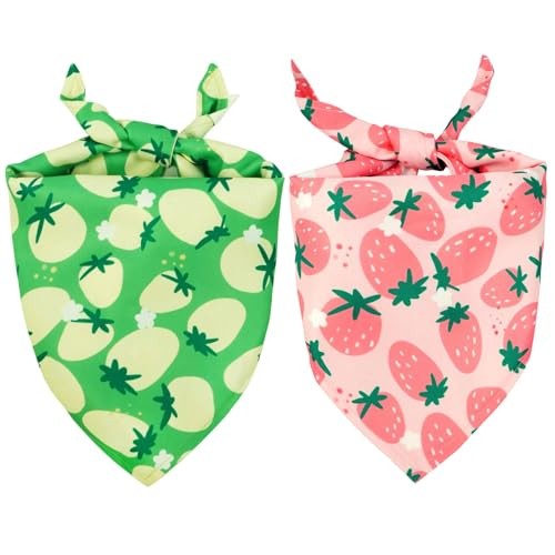 Hunde-Bandanas, Dreieck wendbarer Obstdruck klein (Hals bis 13 Zoll) rosa - Bild 3 von 7
