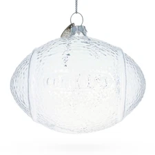 Football Clear Glass Christmas Ornament