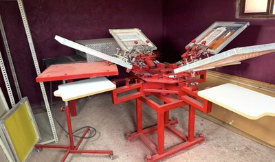 #ad #ad Screen Printing Press 4 Plate Setup – Flash Dryer Screens Inks Conveyor Dryer $1100.00