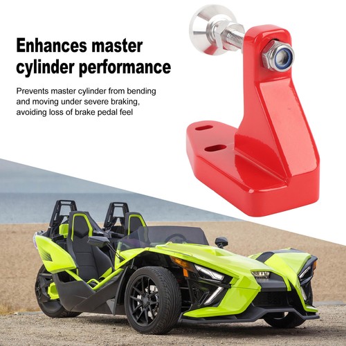 Chrome Master Cylinder Brace Billet Aluminum Red Master Cylinder Support - Picture 5 of 12