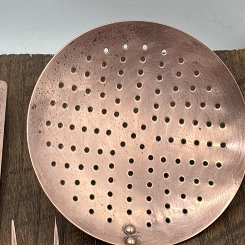 Antique Dutch Danish Solid COPPER ART DECO KITCHEN UTENSILS French Country 8pcs - Picture 15 of 20