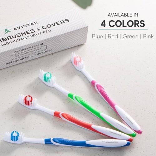 Bulk Toothbrushes Pack - 64 pcs Individually Wrapped Multicolor for Hotels - Picture 2 of 9