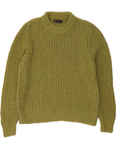 Marks & Spencer Damen Pullover Pulli Rundhals UK 18 XL Grün Polyester DS10