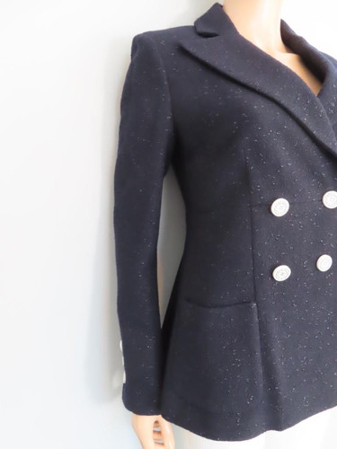 Neu mit Etikett Chanel 19C Navy Metallic Jacke/Blazer Größe F 36/US 4 - Bild 13 von 20