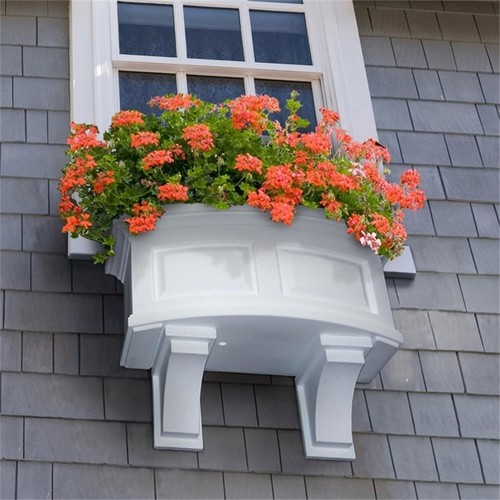 Mayne Nantucket 2ft Weatherproof Traditional Plastic Window Box in White - Picture 3 of 7
