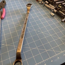 Vintage Indestro No. 915  13/16 - 7/8  Offset Boxed End Wrench  Forged In USA