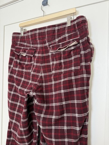 Abercrombie & Fitch Flannel Pajama Pants Men Sz M Red Plaid Drawstring Sleepwear - Picture 7 of 14
