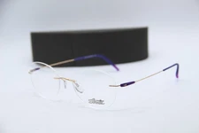 NEW SILHOUETTE 5500 BB 7530 GOLD PURPLE AUTHENTIC FRAMES EYEGLASSES 53-19