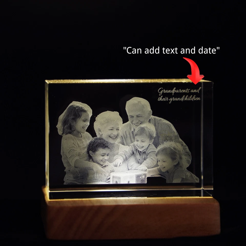 Foto de cristal personalizada regalo de cumpleaños - Gif personalizado grabado con láser Foto 4 de 4