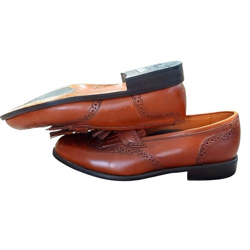 French Shriner Men's Brown Leather Milton Wingtip Kiltie Tassel Loafer - Picture 5 of 9
