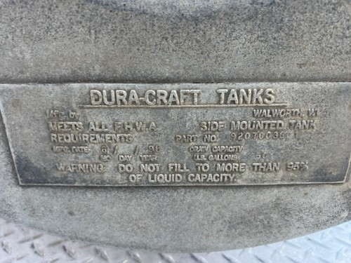 DURA-CRAFT TRAILER TANK-FUEL ALUMINUM 21.5\" 50 GAL 92070036G1 - Picture 7 of 9