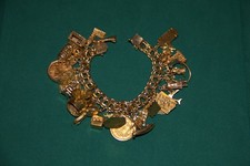 vintage gold european charm bracelet 14k