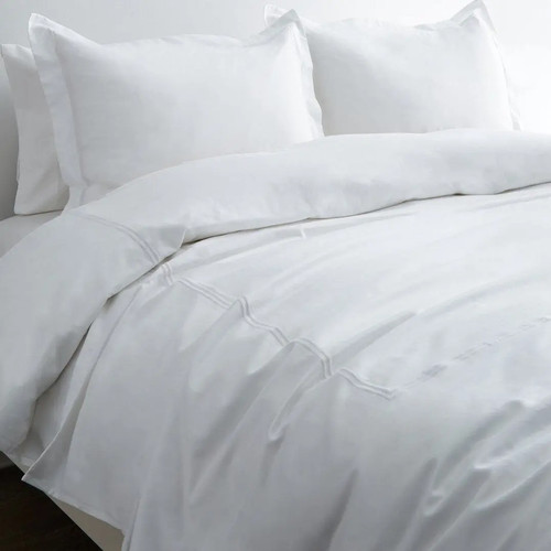 600 Fadenzahl Bordüre Streifen bestickt Bettwäscheset - Bild 4 von 5