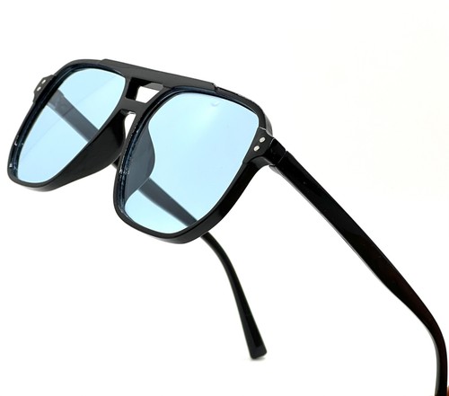 Gafas de sol clásicas elegantes modernas de gran tamaño con escudo de hip hop grandes lentes azules - Imagen 3 de 52