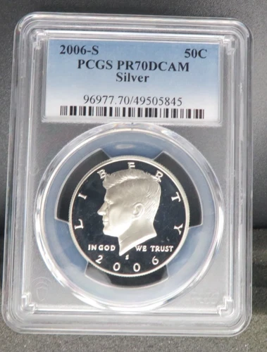 PERFECT 2006 S SILVER  KENNEDY PCGS  PR 70 DCAM LOW MINTAGE LOW POP BLUE LABEL