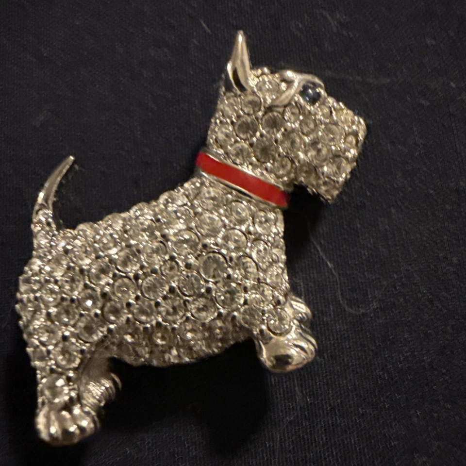 SWAROVSKI Scottie Dog  Pin  Brooch - Swan Signed - Image 3 of 4