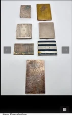 7 vintage  Metal Cigarette Compact Cases Tiffany & Co. Silver Plate (adams)