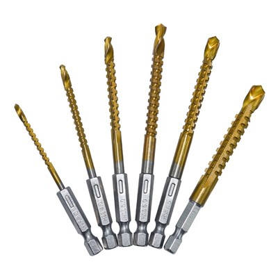 6Piece HSS Drill Bit Collection for Multi Layer Boards and Plastics