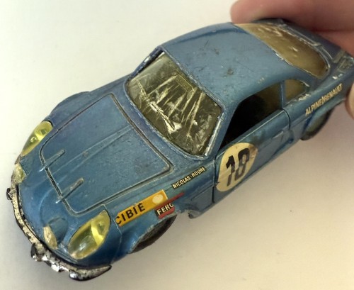 1/43 SOLIDO #18 ALPINE 1600 BERLINETTE TOUR DE FRANCE BLUE RENAULT 3.25” TOY - Picture 7 of 8