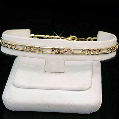 9" Ladies 4mm FIGARO Link 14k Gold GL FOOT CHAIN Anklet LIFETIME GUARANTEE - Picture 4 of 5